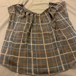 Grey plaid blouse